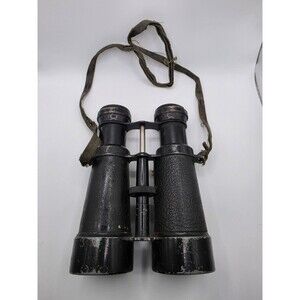 Vintage Made in USA Porro Prism Binoculars Center Focus Black Military Style